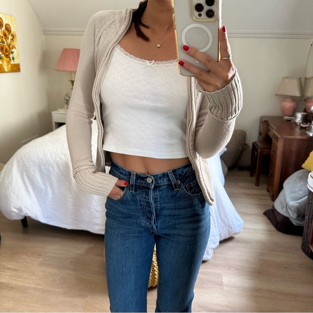 Vintage fitted zip up sweater